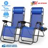 2Packs Zero Gravity Lounge Chair w/ Dual Side Tray 330lbs Load Foldable Recliner Chair w/ Stress Relief Pillow Patio Poolside Beach Lying Chair