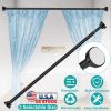 Shower Curtain Rod Adjustable Tension Curtain Rod Stainless Steel Spring Curtain Pole Heavy-Duty Steel for Bathroom Wardrobe Kitchen Balcony 31.5in/39
