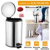 Stainless Steel Step Trash Can Round Pedal Garbage Bin For Home Dorm Kitchen Office