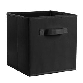 iMounTEK 4 Pack Foldable Storage Cube Bins Cloths Closet Space Organizer Basket Shelves Box for Clothes Toys Books Cabinet (Option: Black)