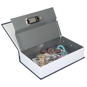 Portable Book Safe with 3-Digit Combination Lock Diversion Safe Money Jewelry Storage Box (Option: Blue_S)
