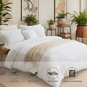 Three-piece Bedding Set With Solid Color Quilt Cover And Pillowcase, Three-piece Bedding Set - Super Soft Microfiber Hotel Series - Brushed Super (Option: 229cmX229cm 2pcs)