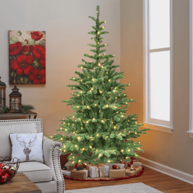 5ft Pre-Lit Christmas Tree With 200 Warm White LED Lights (Option: Christmas)