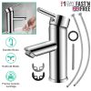 Bathroom Sink Faucet Single Handle One Hole Basin Cold/Hot Mixer Tap Brass Construction Chrome Finish UK Standard