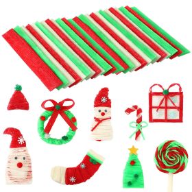 UPINS Wiki Sticks,  Christmas Wax Craft Sticks Red Green White Bendable Sticky Wax Yarn Sticks With Storage Bag For DIY School Project Art Craft (Option: 1000pcs)
