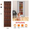 Over the Door Shoes Rack 24-Mesh-Pocket Organizer 6-Layer Hanging Storage Shelf for Shoes Slippers Small Toys Closet Cabinet