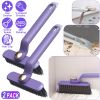 2 Pack Multi-Function Rotating Crevice Cleaning Brush Stiff Bristle Brush Gap Cleaner with 2-In-1 Clip and Spade for Tight Spaces Bathroom Kitchen
