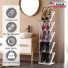 8 Tier Vertical Shoe Rack Narrow Free Standing Storage Organizer for Entryway Space-Saving Stackable Shoe Holder Corner Shoe Tower For Entryway Bedroo