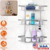 3 Tier Wall-mounted Corner Shower Caddy Shelf Rack Shower Shampoo Soap Cosmetic Basket Organizer