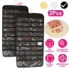2Pcs Hanging Jewelry Organizer Earring Necklace Bracelet Holder Double-sided 80 Pockets Accessory Storage Pocket