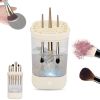 Electric Makeup Brush Cleaner Machine with Brush Cleaning Mat Automatic Spinning Cosmetic Brush Cleaner and Dryer Fit For All Size Brushes Gift for Wi