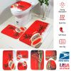 3 Pcs Christmas Bathroom Rugs Set Contour Non-slip Toilet Mats Absorbent Cozy Velvet Floor Carpets