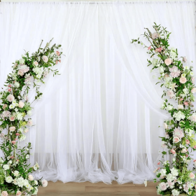 1PC White Tulle Backdrop Curtain 10ft X 5ft Sheer Chiffon Backdrop Curtain Drapes Elegant Photography Photo Backdrop For Wedding Birthday Bridal (Color: White)