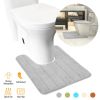 U Shaped Bathroom Rugs Contour Non-slip Toilet Mat Absorbent Cozy Velvet Floor Mat 23.62 x 19.69in