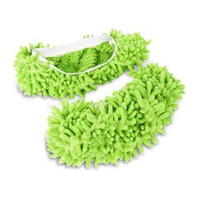 Mop Slippers Shoes Cover Floor Cleaning Socks Reusable Multi-Function Duster for House Bathroom Kitchen Livingroom (Option: Green)