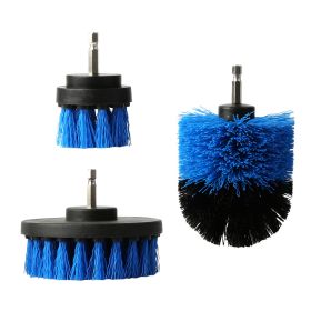 3Pcs/Set Drill Brush Power Scrubber Cleaning Brush for Car Carpet Wall Tile Tub Cleaner Combo (Option: Blue)