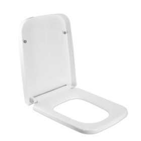Square Toilet Seat with Grip-Tight Seat Bumpers Heavy-Duty Quiet-Close Quick-Release Easy Cleaning White UK (Option: ToiletSeatTop)