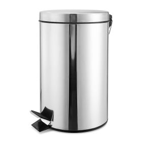 Stainless Steel Step Trash Can Round Pedal Garbage Bin For Home Dorm Kitchen Office (Option: 30L)