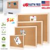 Notice Cork Board Double Sided Bulletin Board w/ Wood Frame Pushpin Hangers Hemp Rope for School Home Office Shop