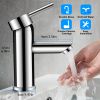 Bathroom Sink Faucet Single Handle One Hole Basin Cold/Hot Mixer Tap Brass Construction Chrome Finish UK Standard