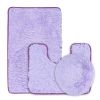 3Pcs Bathroom Rug Set Shaggy Contour Toilet Lid Cover Plush Mat Anti-Slip Absorbent Bath Carpet For Tub Shower Bathroom