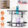 2 Tier Wall-mounted Corner Shower Caddy Shelf Rack Shower Shampoo Soap Cosmetic Basket Organizer