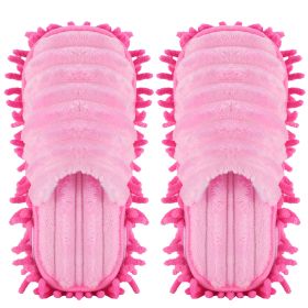 Mop Slippers Unisex Detachable Floor Mopping Shoes Microfiber Dusting Slippers for House Bathroom Kitchen Livingroom (Option: Pink_S)