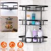 3 Tier Wall-mounted Corner Shower Caddy Shelf Rack Shower Shampoo Soap Cosmetic Basket Organizer