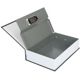 Portable Book Safe with 3-Digit Combination Lock Diversion Safe Money Jewelry Storage Box (Option: Black_L)