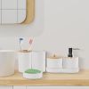 8Pcs Bathroom Accessories Set Bathroom Holder Set with Soap Dispenser Toothbrush Holder Cup Soap Dish Toilet Cleaning Brush Trash Can Qtip Holder Vani