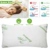 Bamboo Memory Foam Pillow Hypoallergenic Bed Pillow For Head Neck Rest Sleeping Shredded Pillow W/ Washable Cover