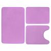 3Pcs Bathroom Rug Set Plush Velvet Bath Carpet Anti-Slip Memory Foam Mat For Tub Shower Bathroom