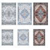 8x10FT Vintage Area Rug Modern Non Slip Carpet Boho Low Pile Soft Rug Waterproof Machine Washable Rug for Living Room Bedroom Kitchen Dining Room Unde