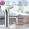 Bathroom Sink Faucet Single Handle One Hole Basin Cold/Hot Mixer Tap Brass Construction Chrome Finish UK Standard