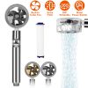 High Pressure Shower Head 360° Rotating Water Saving Handheld Shower Head Powerful Turbo Fan Shower Head w/ Filter Pause Switch