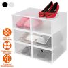 6Pcs Collapsible Shoe Box Stackable Shoe Storage Bin Transparent Dustproof PP Shoe Organizer Container