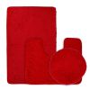 3Pcs Bathroom Rug Set Shaggy Contour Toilet Lid Cover Plush Mat Anti-Slip Absorbent Bath Carpet For Tub Shower Bathroom