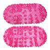 Non-Slip Bath Mat Massage Pebble Shower Mat Anti-Bacterial w/ Suction Cups Drain Holes