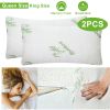 2Pcs Bamboo Memory Foam Pillow Hypoallergenic Bed Pillow For Head Neck Rest Sleeping Shredded Pillow Washable Cover Queen Size Pillow