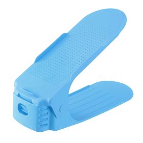 10Pcs Shoe Slot Organizer Shoe Storage Slot Space Saver Shoe Rack Holder Adjustable for High Low Heels Sneakers Boots Sandals (Option: BLU)