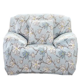 Sofa Cover Printed Stretch Sofa Furniture Cover Soft Sofa Slipcover Polyester Furniture Protector Cover (Option: MangnoliaBLU_1S)