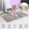 Antiskid Bathroom Mat Water Absorbent Toilet Carpet Machine Washable Chenille Cushion Rugs 23.23x15.75inches for Home Decoration