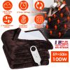 Electric Heated Flannel Throw Heated Blanket with 6 Heat Settings 1-8 Hours Auto off Washable for Home Office Usage 59x50in