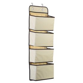 Over Door Hanging Organizer 4 Pockets Wall Mount Closet Storage Organizer Multifunctional Hanging Shelves For Clothing Office Supplies File Folders (Option: Beige)