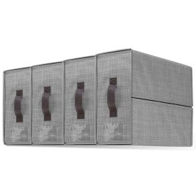 4Pcs Bed Sheet Set Organizers Foldable Bedsheets Storage Bins For Clothing Duvet Cover Pillowcase King Queen Bedsheet Closet Bedding Container With La (Option: Grey)