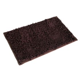 Antiskid Bathroom Mat Water Absorbent Toilet Carpet Machine Washable Chenille Cushion Rugs 23.23x15.75inches for Home Decoration (Option: BRN)