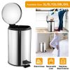 Stainless Steel Step Trash Can Round Pedal Garbage Bin For Home Dorm Kitchen Office