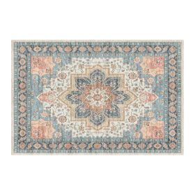 1PC Bohemian Vintage Watercolor Doormat - Non-Slip Soft Rug, Stain-Resistant Washable Mat for Entryway, Kitchen, Living Room, Laundry & Bathroom (colour: KSX-5-7-3, size: 5*7ft/153*214cm)