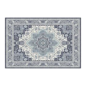 1PC Bohemian Vintage Watercolor Doormat - Non-Slip Soft Rug, Stain-Resistant Washable Mat for Entryway, Kitchen, Living Room, Laundry & Bathroom (colour: KSX-5-7-1, size: 5*7ft/153*214cm)