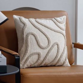Tufted Nordic throw pillow cover (Color: Bone)